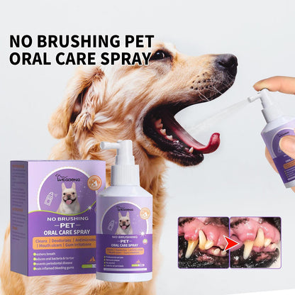 Yegebang Cat And Dog Teeth Cleaning Spray Pet Oral Cleaning Deodorizing Fresh Breath